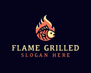 Hot Fish Grill logo design