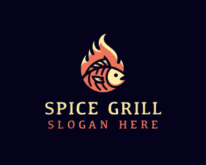 Hot Fish Grill logo design