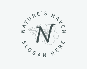 Hibiscus Flower Nature logo design