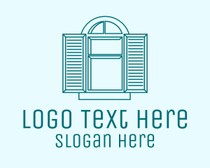 Teal Window Shutters logo design