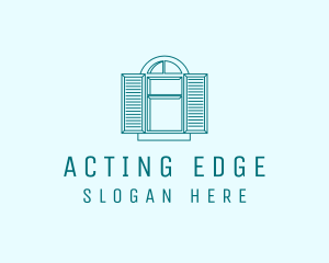 Teal Window Shutters logo design