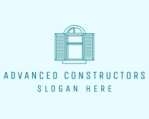 Teal Window Shutters logo design