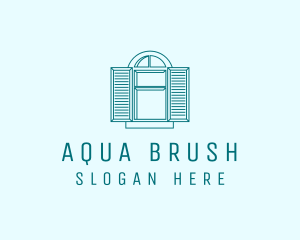 Teal Window Shutters logo design