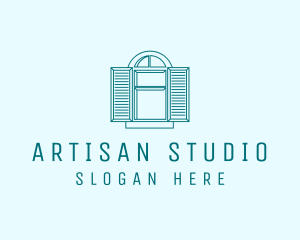 Teal Window Shutters logo design