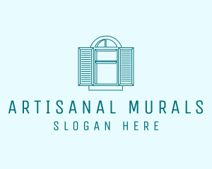 Teal Window Shutters logo design