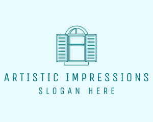 Teal Window Shutters logo design