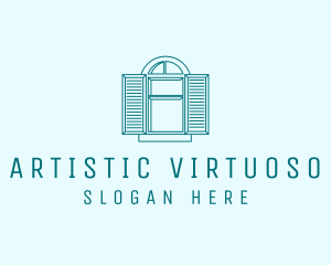 Teal Window Shutters logo design