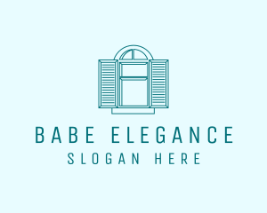 Teal Window Shutters logo design