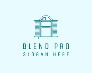 Teal Window Shutters logo design