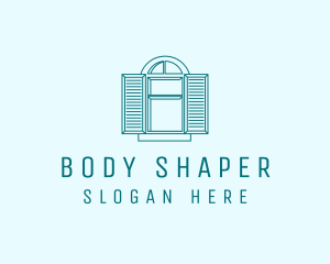 Teal Window Shutters logo design