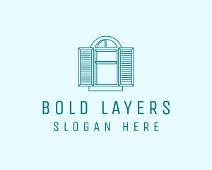 Teal Window Shutters logo design