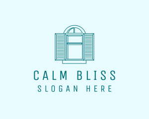 Teal Window Shutters logo design