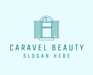 Teal Window Shutters logo design