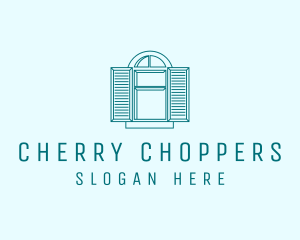 Teal Window Shutters logo design