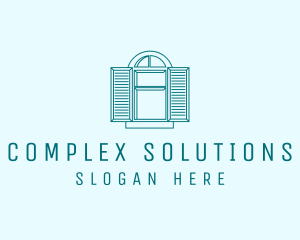 Teal Window Shutters logo design