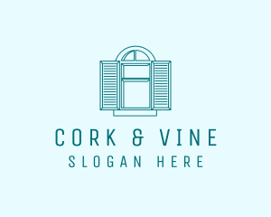 Teal Window Shutters logo design