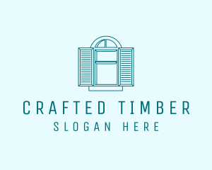 Teal Window Shutters logo design