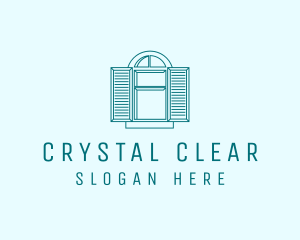 Teal Window Shutters logo design