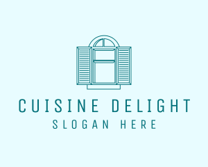 Teal Window Shutters logo design