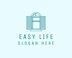 Teal Window Shutters logo design