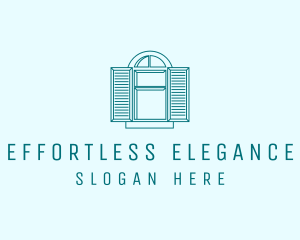 Teal Window Shutters logo design