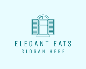 Teal Window Shutters logo design