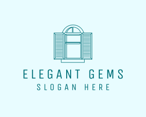 Teal Window Shutters logo design