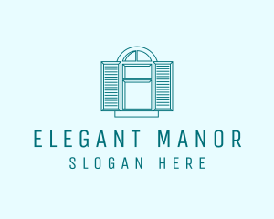 Teal Window Shutters logo design