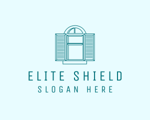 Teal Window Shutters logo design