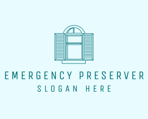 Teal Window Shutters logo design