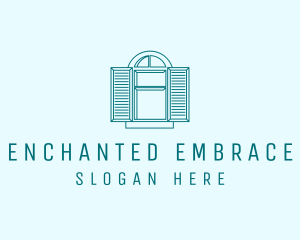 Teal Window Shutters logo design