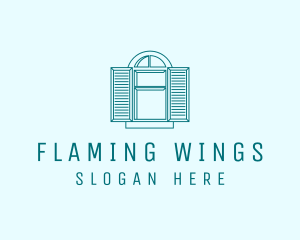 Teal Window Shutters logo design