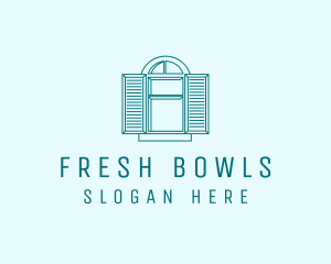 Teal Window Shutters logo design