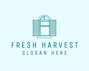 Teal Window Shutters logo design