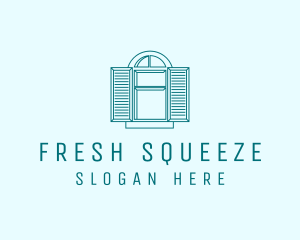 Teal Window Shutters logo design