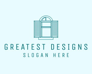 Teal Window Shutters logo design