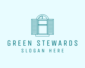 Teal Window Shutters logo design