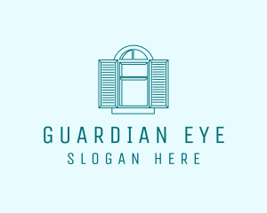 Teal Window Shutters logo design