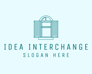 Teal Window Shutters logo design