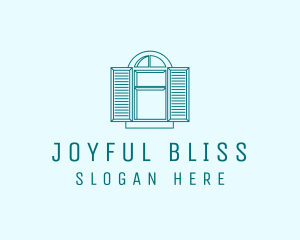 Teal Window Shutters logo design