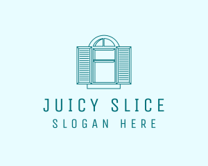 Teal Window Shutters logo design