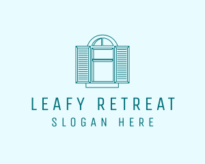 Teal Window Shutters logo design