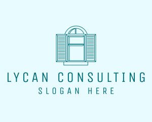 Teal Window Shutters logo design