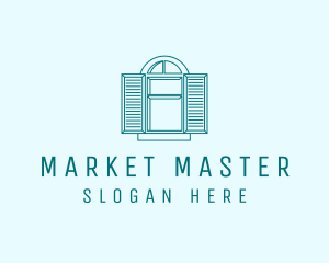 Teal Window Shutters logo design