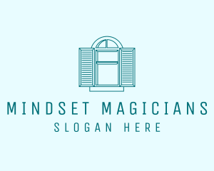 Teal Window Shutters logo design