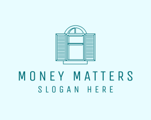 Teal Window Shutters logo design