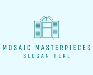 Teal Window Shutters logo design