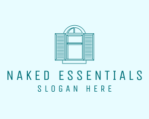 Teal Window Shutters logo design