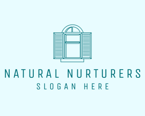 Teal Window Shutters logo design