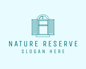 Teal Window Shutters logo design